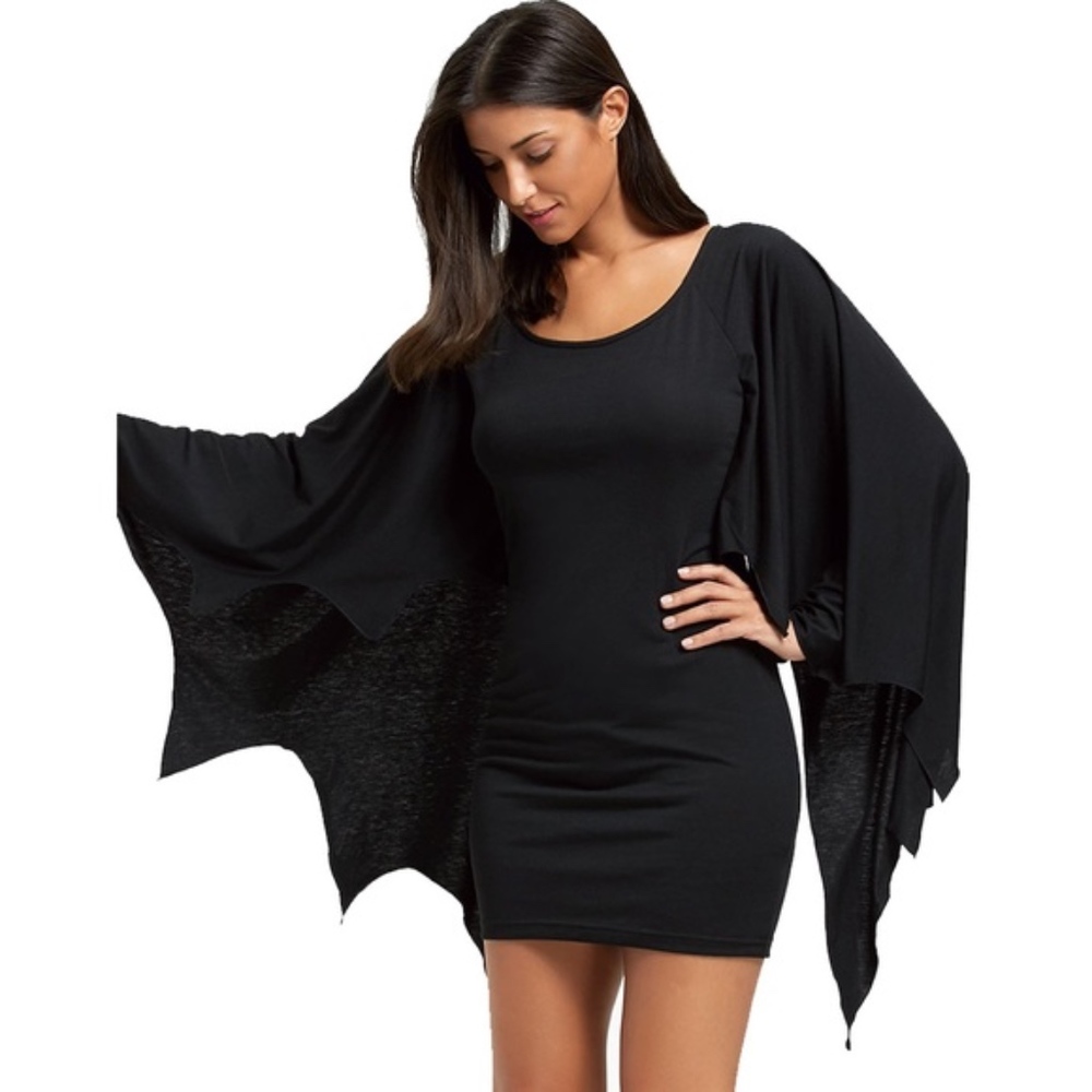 Novelty Gothic Festive Bat dress - Picture 5 of 8